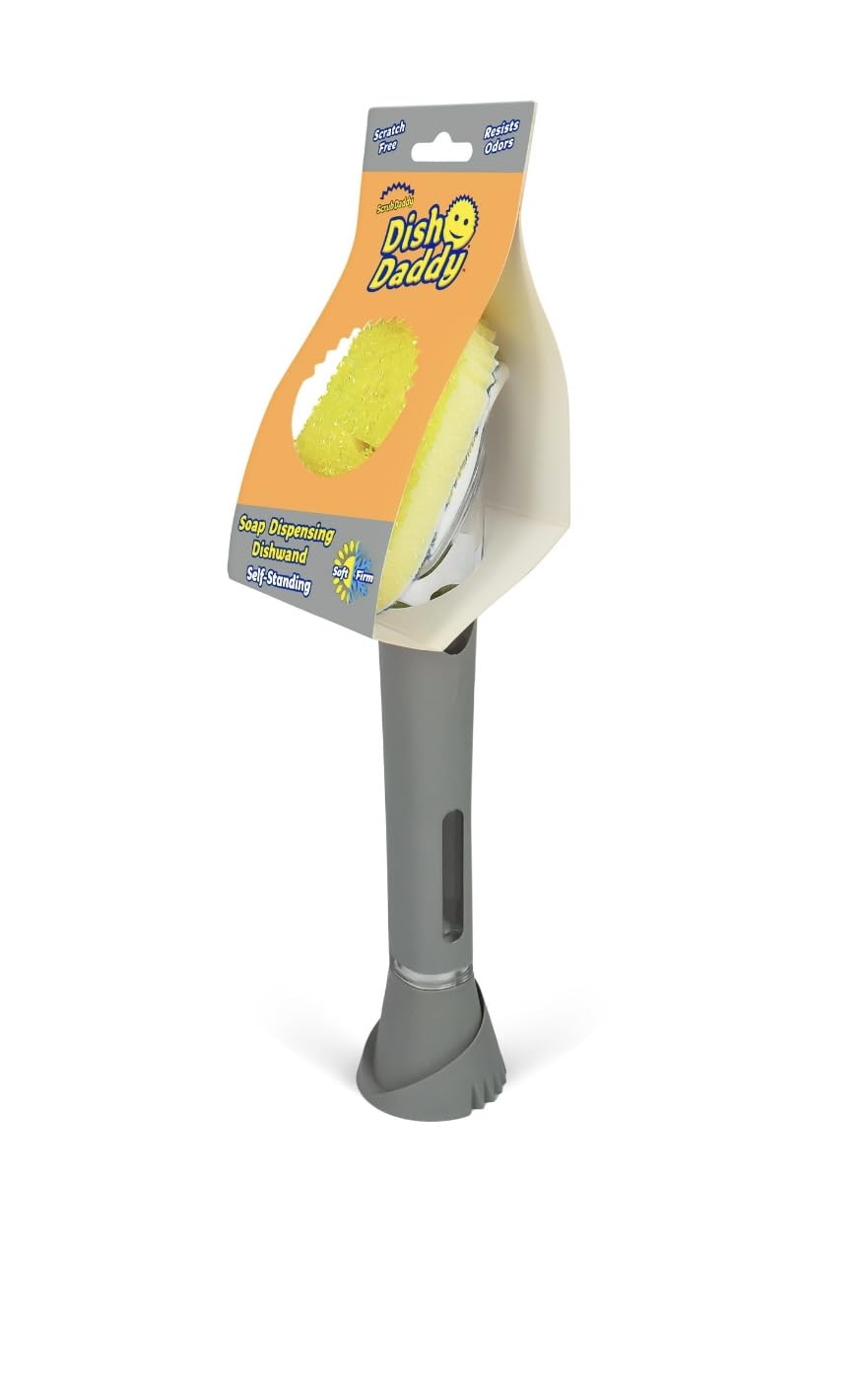 Scrub Daddy Self- Standing Soap Dispensing Dishwand, Silver SCRUB DADDY