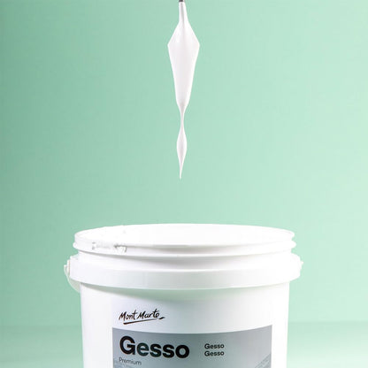 Mont Marte Premium Gesso Universal Primer 1.89L (64oz), Suitable for Acrylic Paint, Oil Paint, Colour Pencils, Pastels, Graphite and Charcoal