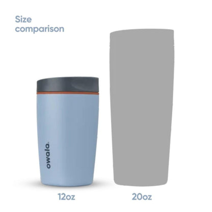 Owala SmoothSip Slider Insulated Stainless Steel Coffee Tumbler, Reusable Iced Coffee Cup, Hot Coffee Travel Mug, BPA Free 12 oz, Lakeside