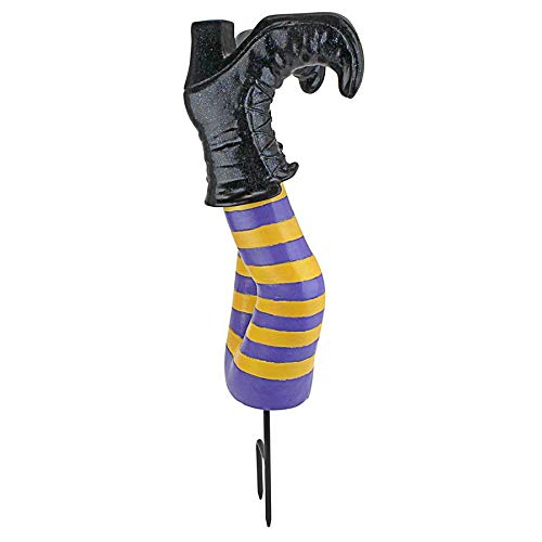 Design Toscano Crash Landing Wicked Witch Legs Halloween Garden Stake Statue, 42 cm, Polyresin,
