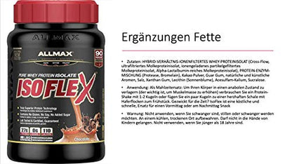 ALLMAX ISOFLEX 100% Ultra-Pure Whey Protein Isolate Powder - Chocolate - 2 lb