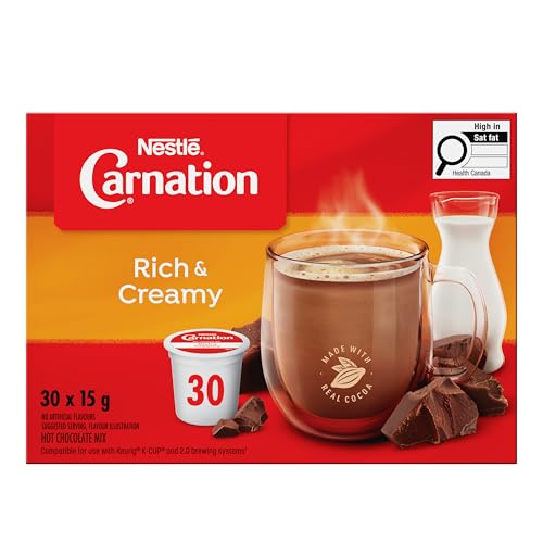 Carnation Rich and Creamy Hot Chocolate K-Cup Pods, 30 Count