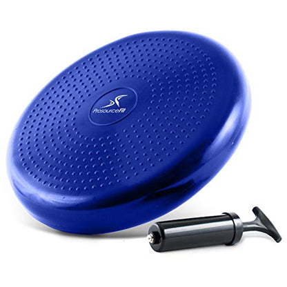 ProsourceFit Core Balance Disc Trainer, 14” Diameter with Pump for Improving Posture, Fitness, Stability