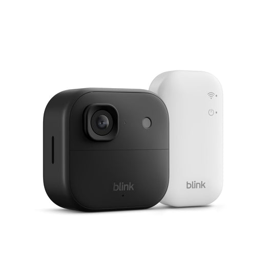 Blink Outdoor 2K+ (newest model) — Wireless smart security camera, 2K video resolution, enhanced audio, two-year battery. Sync Module Core included — 1 camera system (Black)