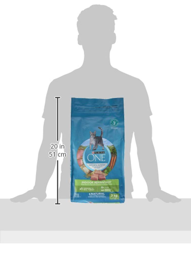 Purina ONE +Plus Dry Cat Food, Indoor Advantage Turkey - 3 kg Bag