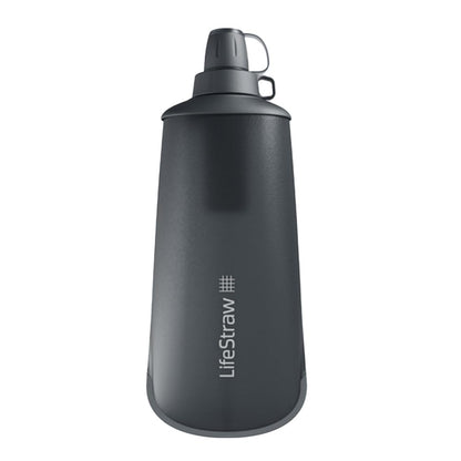 LifeStraw Peak Series - Collapsible Squeeze Bottle Water Filter System – 650ml for Trail Running, Through Hiking, Travel, Cycling, and Fishing; BPA-Free; Dark Mountain Gray 🍁 All In One Marketplace Canada