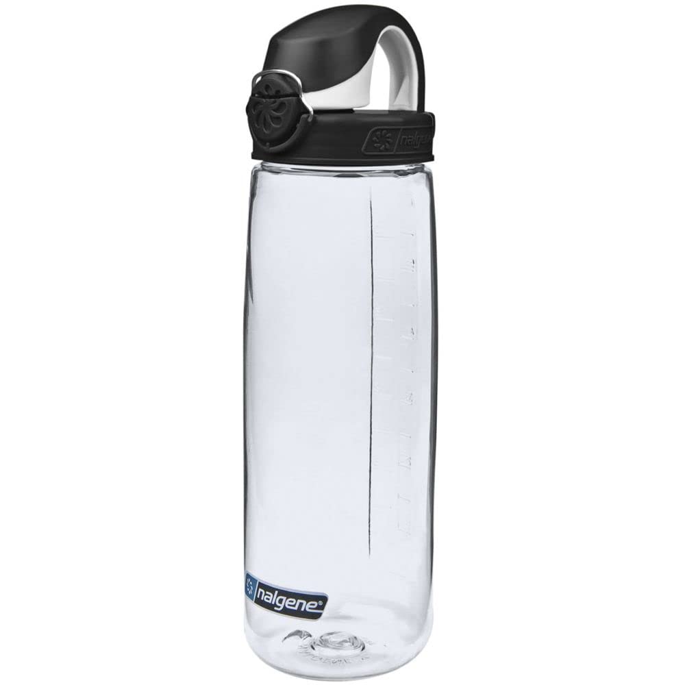Nalgene 24 oz On The Fly Lock-Top Water Bottle, Clear w/Black
