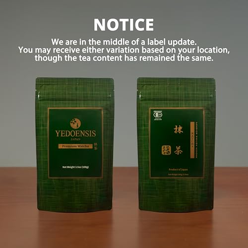 YEDOENSIS Premium Matcha - Organic Japanese Green Tea Powder, JAS Certified, Vegan & Gluten-Free (100g)