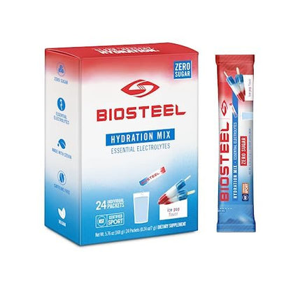 BioSteel Hydration Mix Ice Pop Flavour - 24 Single Serving Packets | Sugar-Free Canadian Sports Hydration