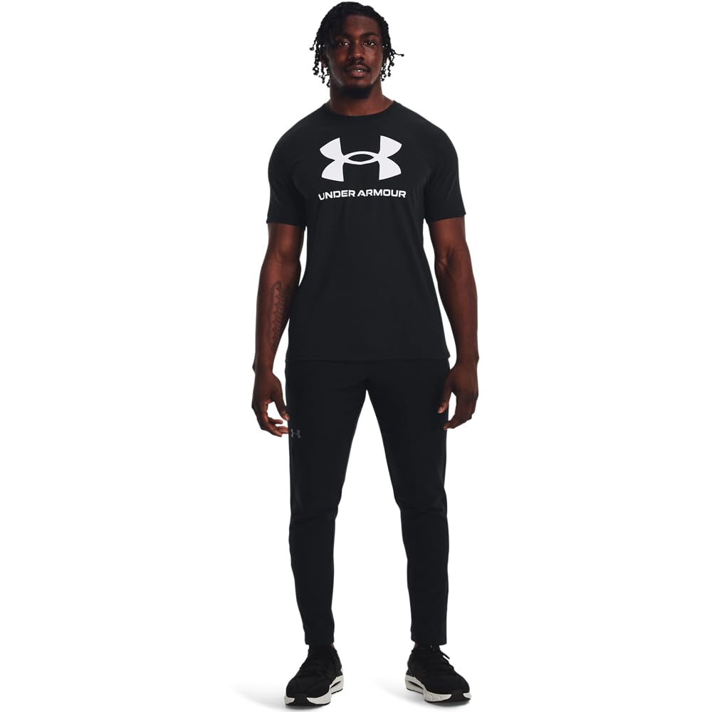 Under Armour Men's Sportstyle Logo Short Sleeve T Shirt, (001) Black / / White, Large Under Armour