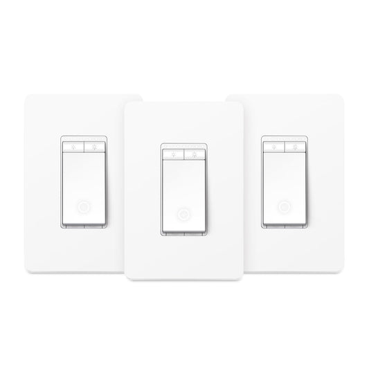 Kasa Smart Single Pole Dimmer Switch by TP-Link (HS220P3)- 2.4GHz Wi-Fi Connection Required, Dimmer Light Switch for LED Lights, Works with Alexa and Google Home, UL Certified, 3-Pack ,white 🍁 All In One Marketplace Canada