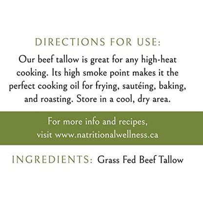 Grass-Fed Grass-Finished Canadian Beef Kidney Suet Tallow - 750ml | Ontario Made