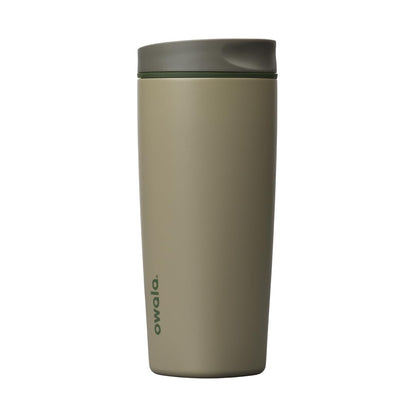Owala SmoothSip Slider Insulated Stainless Steel Coffee Tumbler, Reusable Iced Coffee Cup, Hot Coffee Travel Mug, BPA Free 20 oz, Off Road