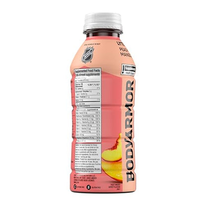 BODYARMOR Lyte Peach Mango Sports Hydration Drink – 473 mL Bottles, 12-Pack with Coconut Water & Electrolytes