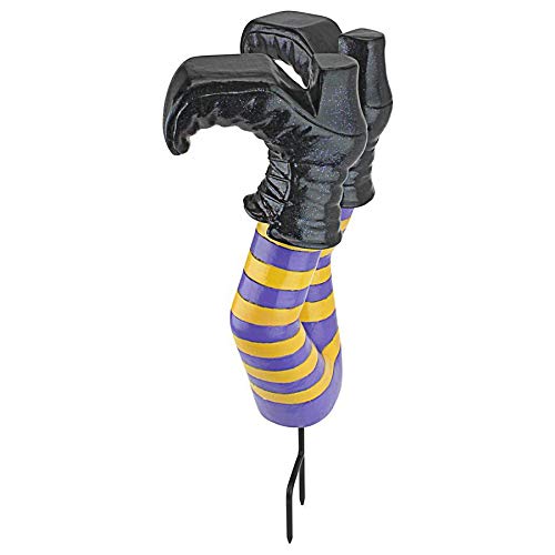 Design Toscano Crash Landing Wicked Witch Legs Halloween Garden Stake Statue, 42 cm, Polyresin,