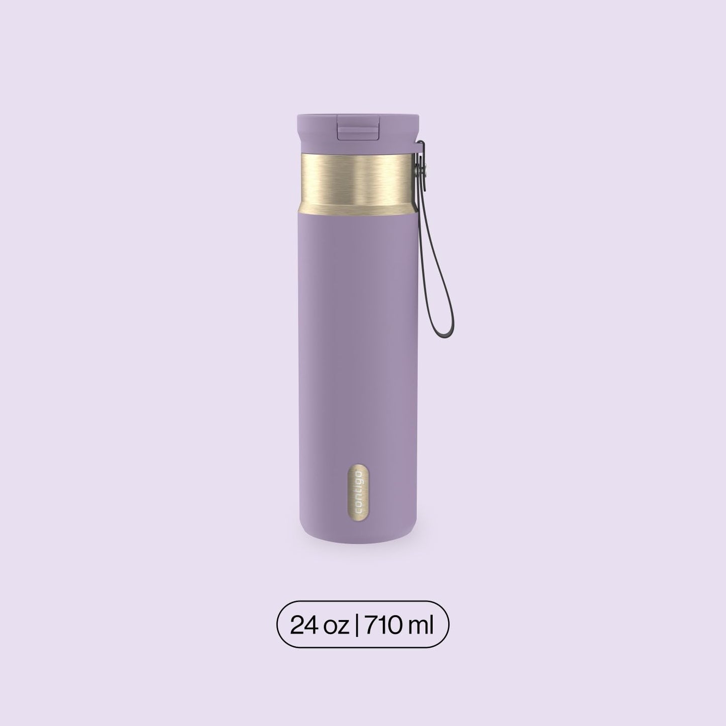 Contigo SnapSeal 24 oz Water Bottle w/Carry Strap & Reusable Straw | Vacuum-Insulated Stainless Steel for Hot & Cold Drinks | Spill-Proof Lid | BPA & Lead-Free | Dishwasher Safe 🍁 All In One Marketplace Canada