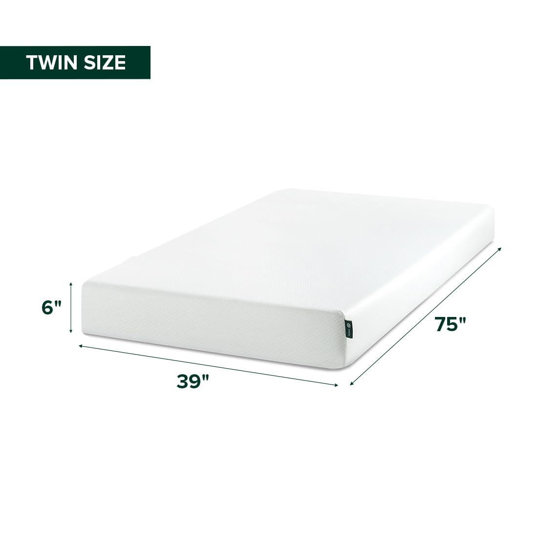 Zinus Twin Mattress - 6 Inch Green Tea Infused Memory Foam Mattress, Mattress in a Box, CertiPUR-US Certified Foam with Pressure Relief, 10-Year Warranty, Twin Size Zinus