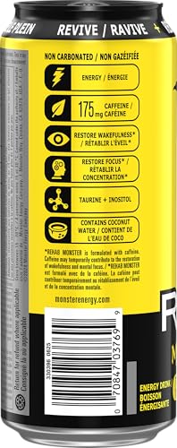 MONSTER ENERGY Rehab Tea + Lemonade, 458 mL Cans (12 Pack) – Non-Carbonated Energy Drink