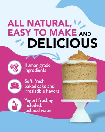Puppy Cake Mix Dog Birthday Cake Kit in 5 Flavors, with Bone Silicone Pan and Candles (Peanut Butter) 🍁 All In One Marketplace Canada