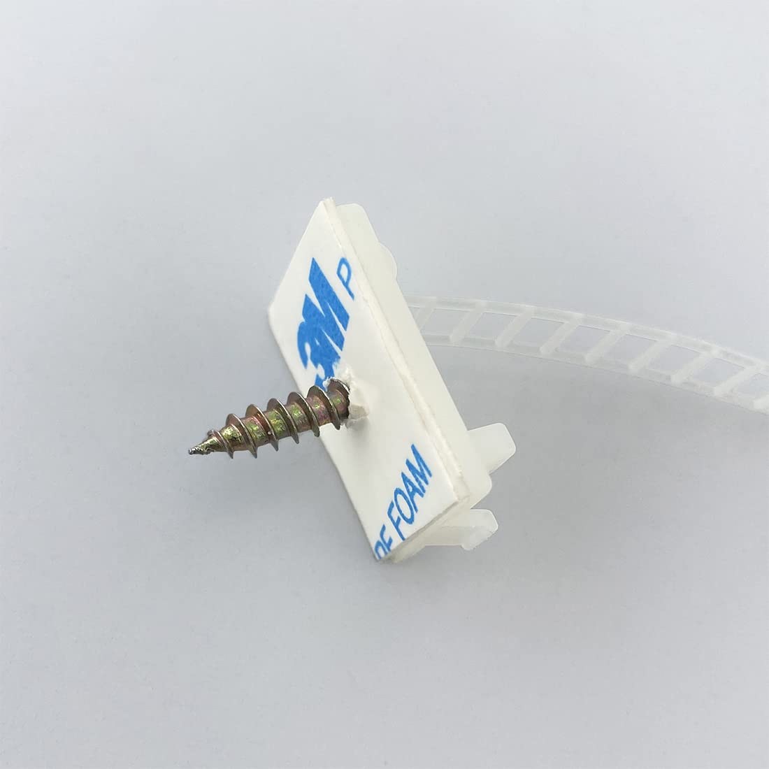 HS Wire Management Clips Clear (Yellowish) with Screw Hole (50 Pack) Adjustable Zip Ties 3 Inch with 3M Adhesive Tape,Adhesive Clips for Christmas Lights,Desk,Wall to Hold Extension Cord 🍁 All In One Marketplace Canada