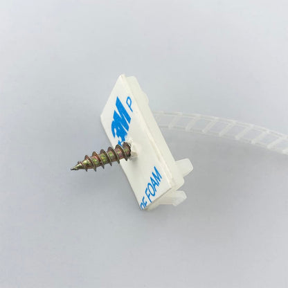 HS Wire Management Clips Clear (Yellowish) with Screw Hole (50 Pack) Adjustable Zip Ties 3 Inch with 3M Adhesive Tape,Adhesive Clips for Christmas Lights,Desk,Wall to Hold Extension Cord 🍁 All In One Marketplace Canada