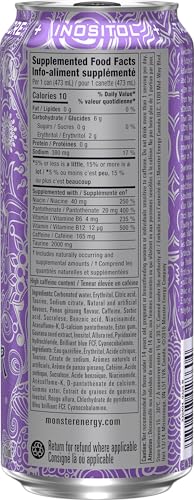 Monster Ultra Violet Energy Drink, 473 mL Cans (12 Pack) – Zero Sugar