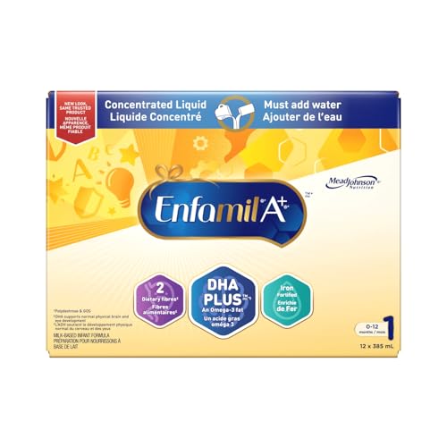 Enfamil A+ Infant Formula with DHA, Ready-to-Feed Liquid, 0-12 Months, 385mL (12-Pack)