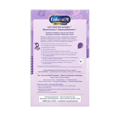 Enfamil A+ NeuroPro Gentlease Infant Formula Powder Refill, 2 x 431g (862g Total)