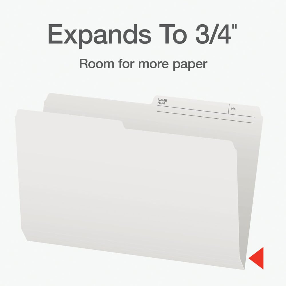 Pendaflex File Folders - Ivory/White Colour File Organizers, 1/2 Cut Tab, Legal Size, Durable Paper Stock, 100/Box, Ideal for Office, Home, and School Organization Pendaflex