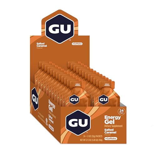 GU ENERGY Original Sports Nutrition Energy Gel, Salted Caramel, 24-Count