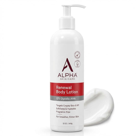 Alpha Skin Care Revitalizing Body Lotion, 12% Glycolic AHA, Daily Moisturizer, Hydrates & Exfoliates, Anti-Aging, 12 Oz - Available at All In One Marketplace Canada