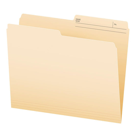 Pendaflex File Folders, 1/2 Cut Tab, 11 pt, Letter Size, Manila, Recycled Paper, Carton of 250, Durable & Reversible File Organizers for Office, Home & School Filing Systems