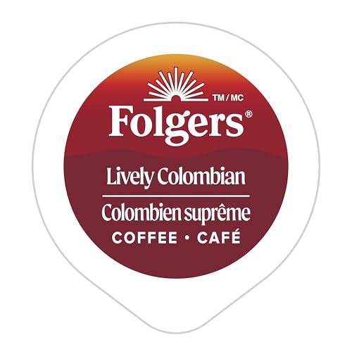 Folgers Lively Colombian Medium Roast Single-Serve Coffee Pods – 48 Count, Arabica Beans for Hot or Iced Coffee