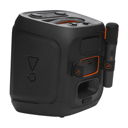 JBL PartyBox Encore 2 (with 2 Mics) - Portable Party Speaker with Two Digital Wireless Mics, 100W Powerful Sound, AI Sound Boost, Auracast-Enabled, Dynamic Light Show, and IPX4 Splash Proof - Black