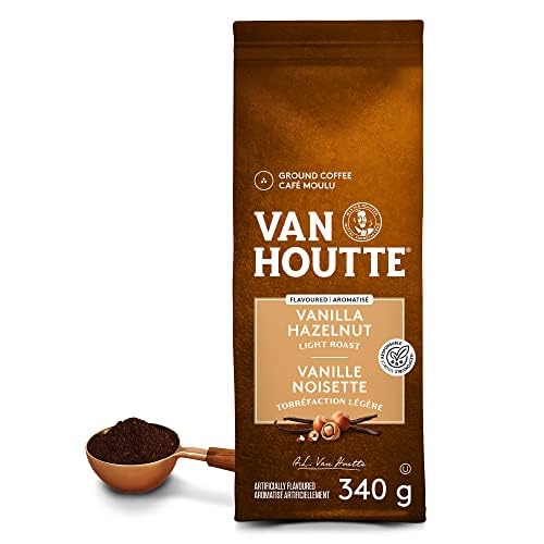 Van Houtte Vanilla Hazelnut Ground Coffee – 6 Pack (340g each) – Compatible with Keurig & Drip Machines