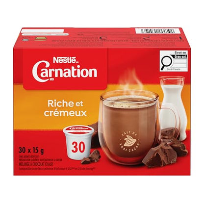 Carnation Rich and Creamy Hot Chocolate K-Cup Pods, 30 Count