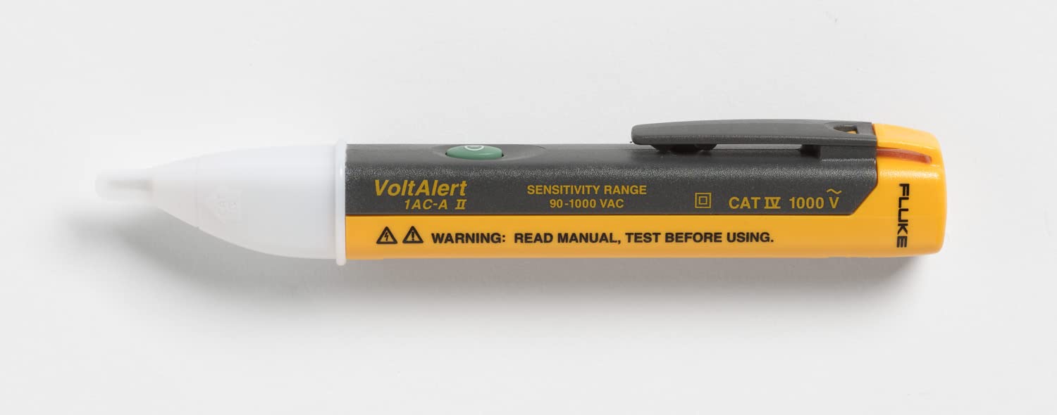 Fluke 1AC II VoltAlert Non-Contact Voltage Tester, Pocket-Sized, 90-1000V AC, Audible Beeper, CAT IV Rating Fluke