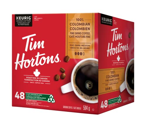 Tim Hortons Colombian Coffee Medium Roast K-Cup Pods – 48 Count