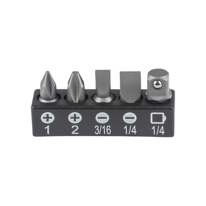Klein Tools 65200 Ratchet Set, 5-Piece Mini Ratchet Set with Phillips, Slotted, and Adapter for Other Socket Sizes, for Tight Spaces