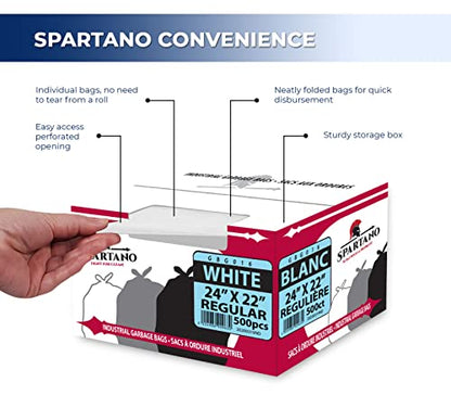 Spartano - Garbage Bags - Regular - White - 24"x22"