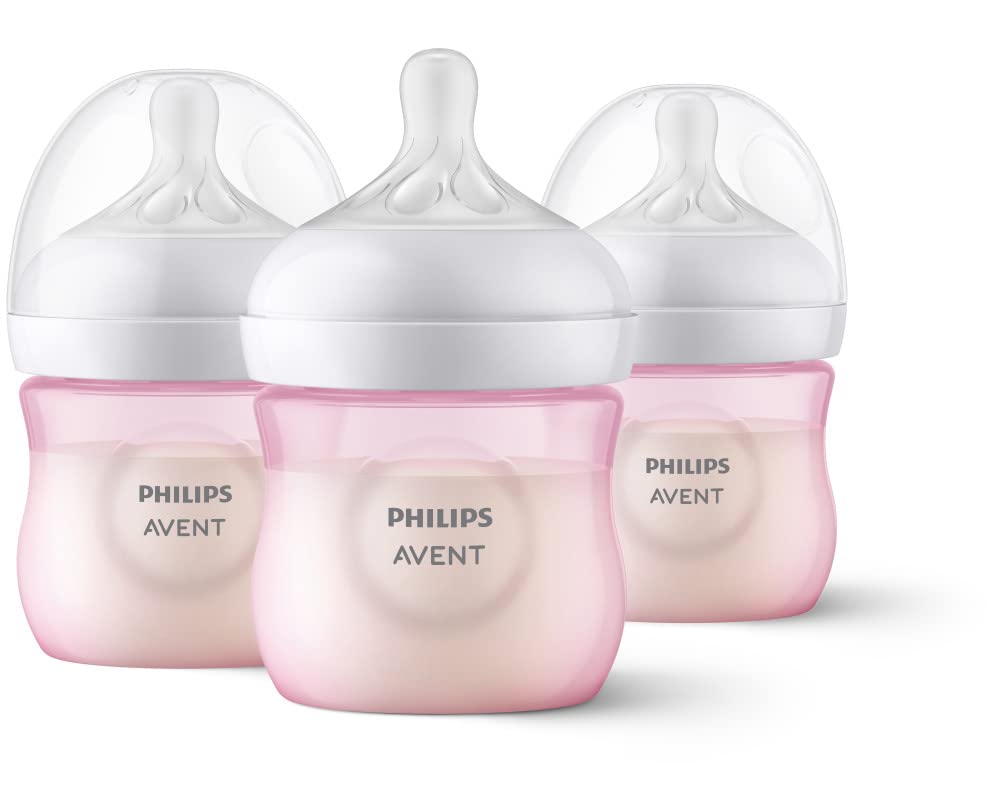 Philips Avent Natural Baby Bottles, Slow Flow, 4 oz, BPA-Free, 3-Pack