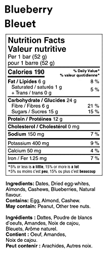 RXBAR Blueberry Protein Bar – 12 Pack (52g each)