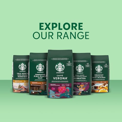 Starbucks True North Light Roast Ground Coffee - 100% Arabica Beans, 340g x 6 Pack (2040g Total)