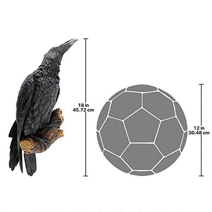 Design Toscano The Raven's Perch Halloween Gothic Decor Wall Sculpture, 46 cm, Polyresin, Full Color
