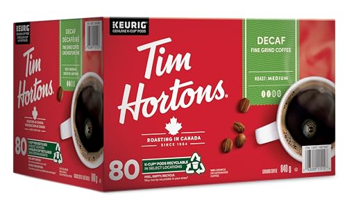 Tim Hortons Decaf Coffee K-Cups, 80 Pack