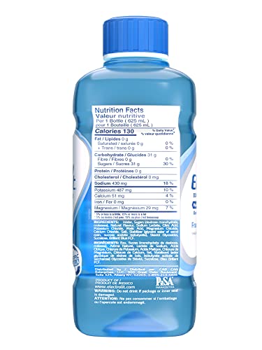 Electrolit Electrolyte Recovery Drink, Blue Raspberry Flavor, 625ml Bottles (12-Pack)