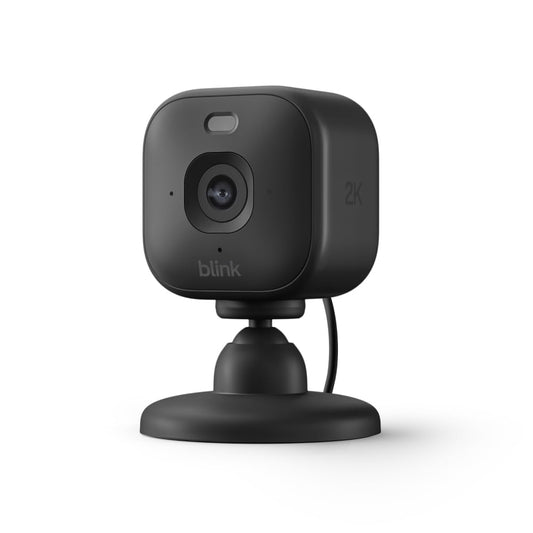 Blink Mini 2K+ (newest model) – Plug-in Home & Pet Security Camera with 2K video resolution, colour night vision, enhanced audio, motion detection – 1 camera (Black)