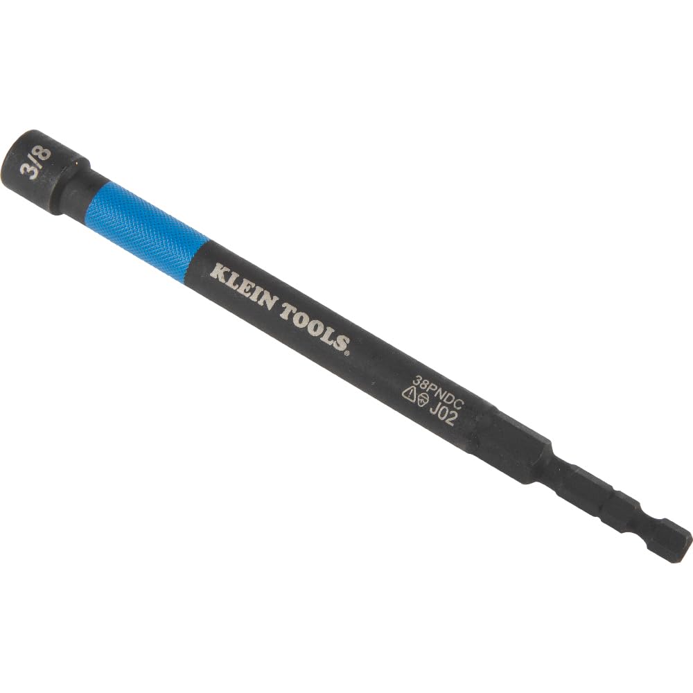 Klein Tools 32930 Magnetic Impact Nut Setter Set, 6-Piece Color Coded Power Nut Driver with Extended Reach, 6 Sizes