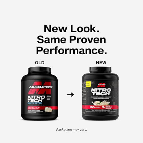 MuscleTech Nitro-Tech Ultimate Muscle Building Whey Protein Powder - Vanilla Cream, 5 lb