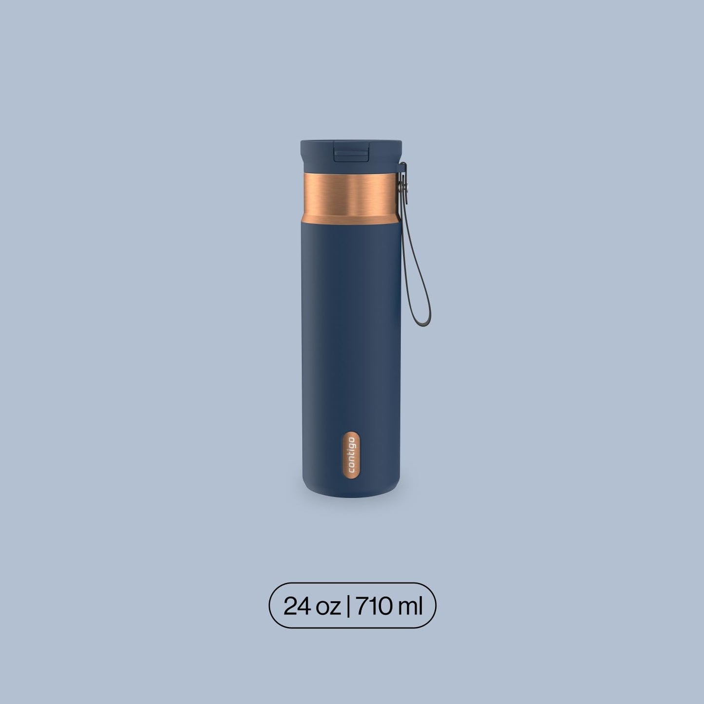 Contigo SnapSeal 24 oz Water Bottle w/Carry Strap & Reusable Straw | Vacuum-Insulated Stainless Steel for Hot & Cold Drinks | Spill-Proof Lid | BPA & Lead-Free | Dishwasher Safe 🍁 All In One Marketplace Canada